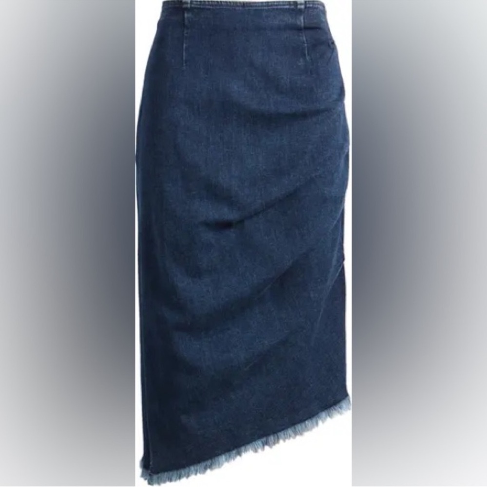 Wash Lab Asymmetrical Midi Knee Length Denim Skirt size 28